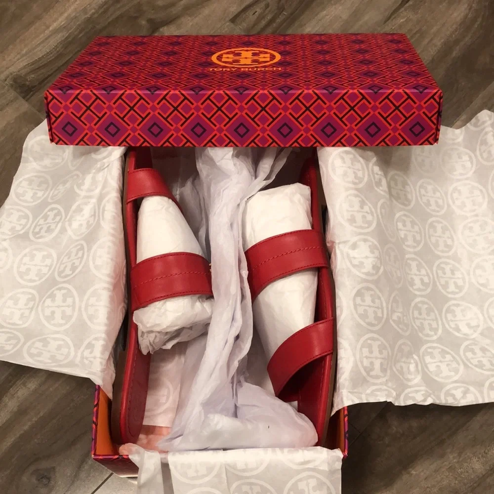 🔥🔥TORY BURCH Everly Leather Slide sandal